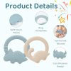 2 paket babytandbitar silikon tandbitar för barn 0-6 månader med dinosaurieform 6 till 12 månader spädbarn nyfödd för tandbitning pacifier lindring sug,ideal present för babydopp för mammor A1  |   Tandbitar Tandbitar Himmelsblå & Sandfärgad