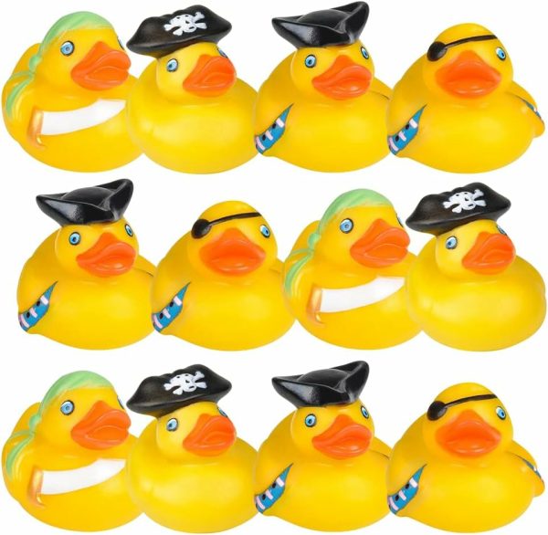 2 tum piratgummisugare (Paket av 12) Söta ducky badtuber poolleksaker. Ideala för pirattematiska fester och tillfällen. Underhållande dekorationer. Karnevalsförsörjningar. Festerabonnemang.  |   Badleksaker Badleksaker Badleksaker