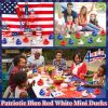 ,24 Pack 2” Patriotisk Gummis flamingo 4 juli-festgods Baby shower badleksaker Stjärnflytande flamingos Krama pipa sommarstrand pool 4 juli-leveranser Röd vit blå gåvor Juldagen för självständighet  |   Badleksaker Badleksaker Badleksaker