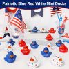 ,24 Pack 2” Patriotisk Gummis flamingo 4 juli-festgods Baby shower badleksaker Stjärnflytande flamingos Krama pipa sommarstrand pool 4 juli-leveranser Röd vit blå gåvor Juldagen för självständighet  |   Badleksaker Badleksaker Badleksaker