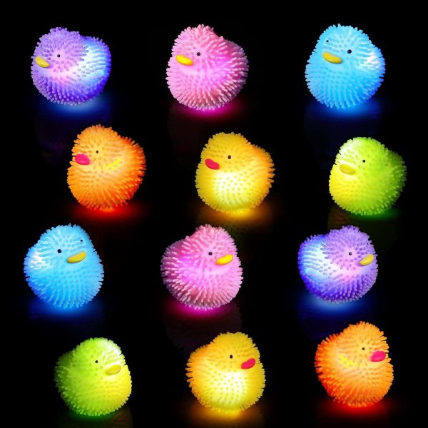 24 st LED puffball mini blinkande gummisöner lysande badsöner upplysning stresslindrande leksak badleksak Halloween blinkande diskosöner för barn badkar babydoppelsexo födelsedagspoolparty tillbehör  |   Badleksaker Badleksaker Badleksaker