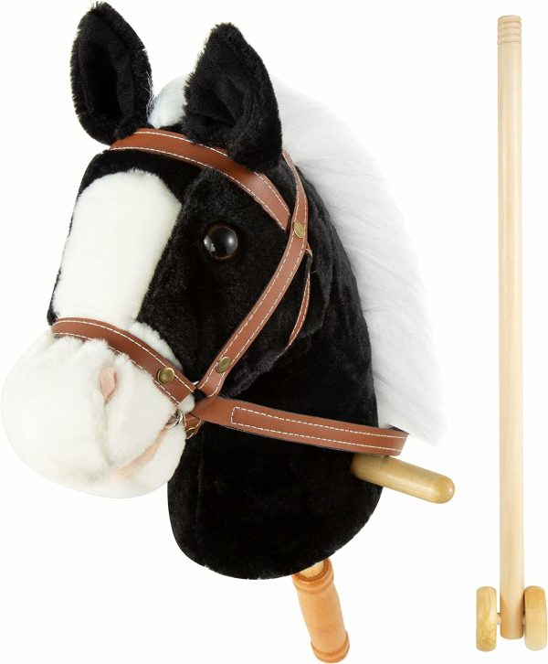 36” Plush Horse Riding Stick – Handsydd huvud – Stabil träst – Plus nysning och klappklapp ljud-1  |   Stickhästar Stickhästar Stickhästar