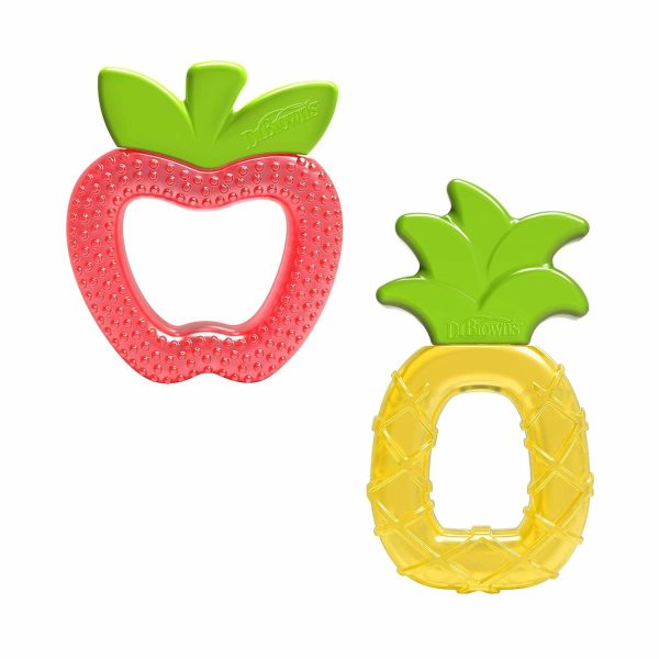 Aquacool vattenfylld babytuggtandare  Kylar och masserar ömma tandkött  Bpa-fri  Ananas och Äpple  2 pack  3M+  |   Tandbitar Tandbitar Aqua-Cool Vattenfylld, Äpple, Ananas