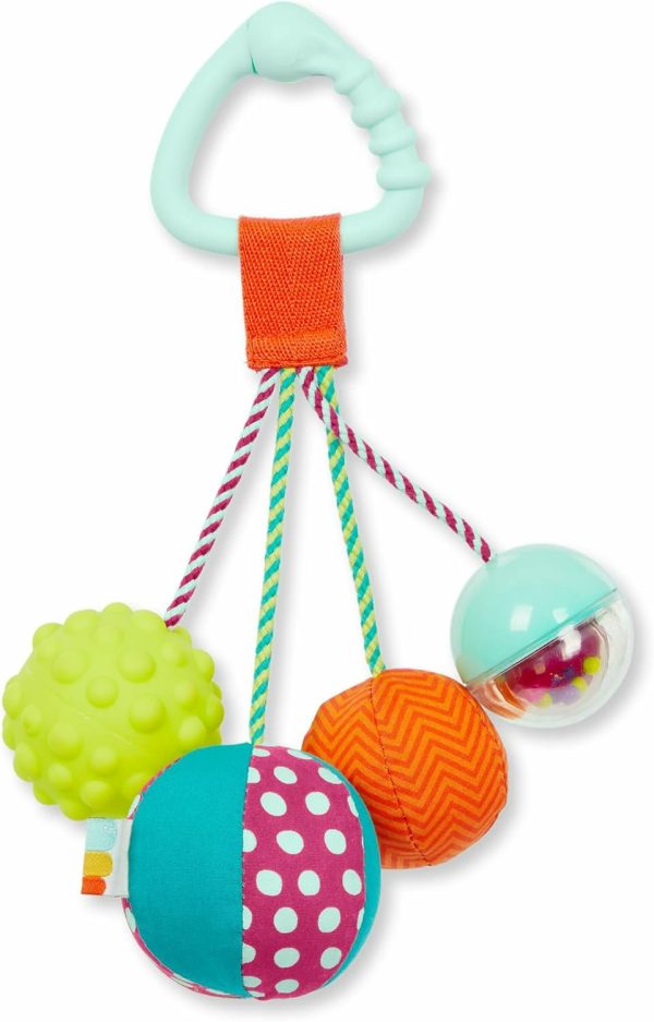 B. Baby- Sensory Baby Rattle – Barnleksak – 4 Bollar & Clip – Färger, Texturer & Ljud – Ljud så gosiga – 3 Månader +  |   Rattle & Plush Rings Rattle & Plush Rings Lime