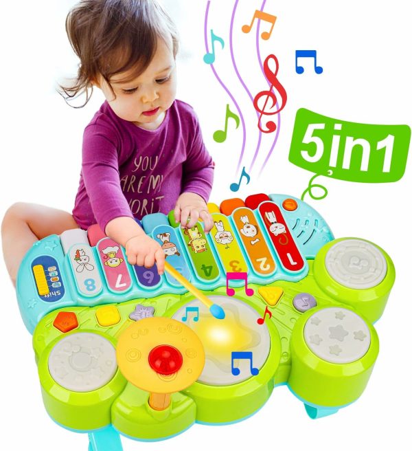 Baby Musikleksaker 3 i 1 piano tangentbord xylofon trumset för 1-åriga tjejer killar leksaker Ålder 2 musikinstrument lärande leksaker för barn 1-3 påskgåvor spädbarnsleksaker 6 9 12 18 24 månader  |   Musikaliska leksaker Musikaliska leksaker Musikaliska leksaker