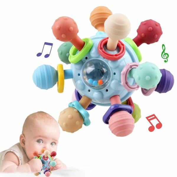 Baby Sensory Teething Toys – Baby Teethers Montessori Toys – Julgivarför Barn Nyfödda pojkar flickor 0 3 6 9 12 18 Månader 1 År gammal – Barns klapple lektärlekar  |   Rattle & Plush Rings Rattle & Plush Rings Rattle & Plush Rings