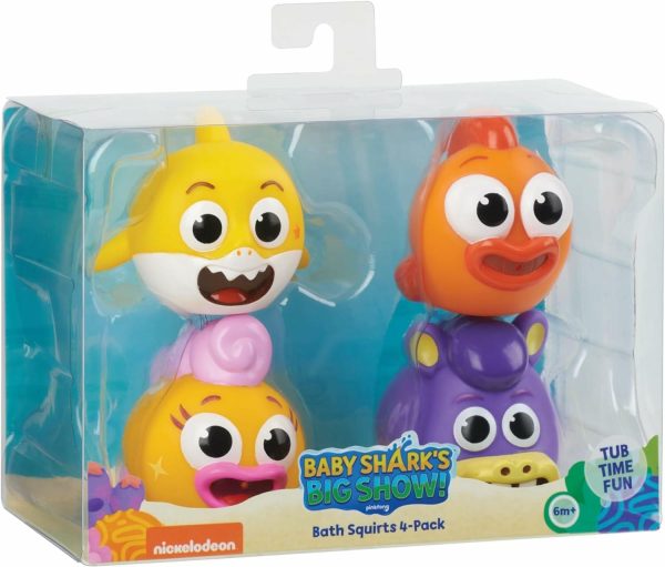 Baby Shark Bad Squirtlelek 4-Pack Stort Show!  |   Badleksaker Badleksaker Badleksaker