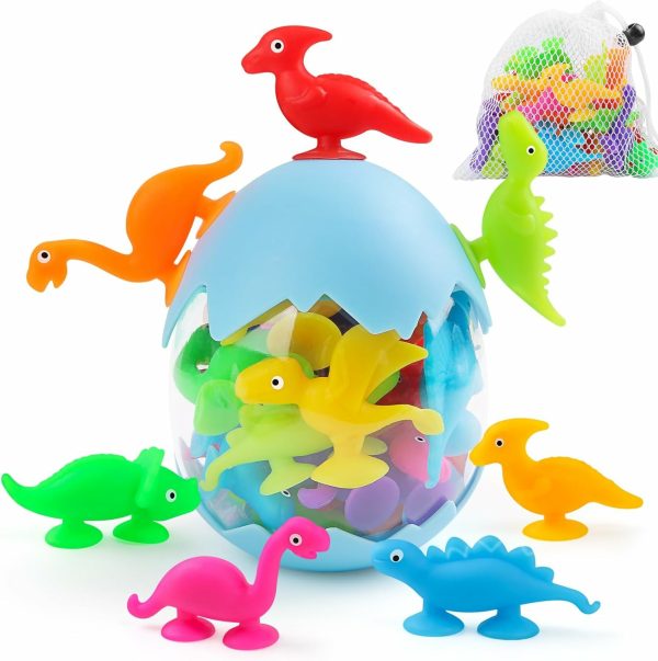 Baby sug cups 16Pcs silikon dinosaurie sugleksaker med ägglådor för förvaring  Sinnesleksaker för barn i åldern 4-8 år  Räkne- och färglärverktyg  Fönsterlek  Montessoripresent för pojkar och flickor i åldern 3+  |   Badleksaker Badleksaker Badleksaker