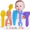 Baby tandbitar för 0-6 månader 6-12 månader – Molar tandbitar leksaker set BPA-fria silikon mjuka texturer – hammare skruvmejsel form baby tandbitar present 5-pack  |   Tandbitar Tandbitar Multicolor