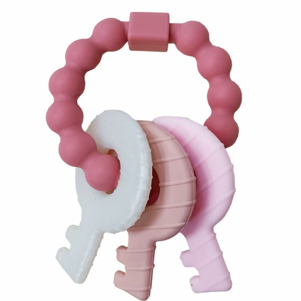 Baby Teething Nycklarleksaker 3-12 Månader, Spädbarn Barn Sensory Tuggleksaker, Tuggleksaker För Babyflicka-Myckna & Upphöjda Strukturen För att Lindra Gommar,Bpa-fria (Rosa)  |   Tandbitar Tandbitar Pink