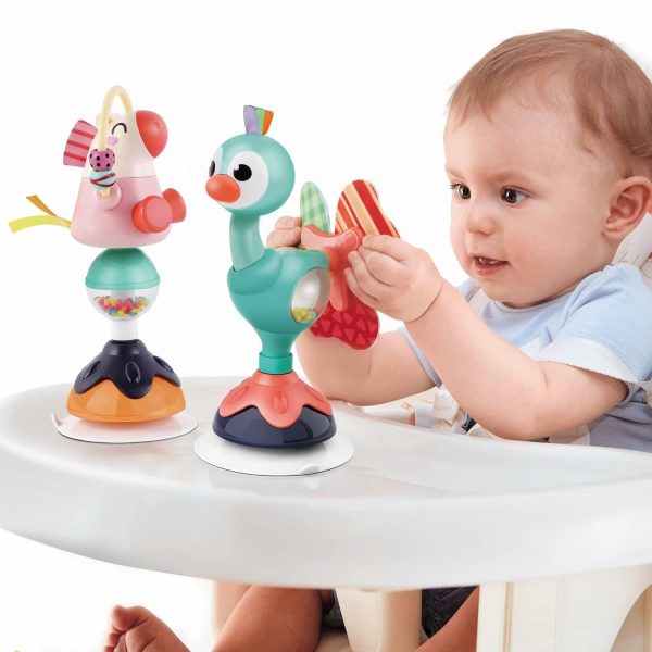 Babyklatter Set  Barnstolsspel Med Succion Cup  Fånga och Snurra  Interaktiv Barnlekplatta  Födelsedagspresenter För 6 9 12 18 24 Månader  1 2 År Gamla  pojkar flickor barn  |   Rattle & Plush Rings Rattle & Plush Rings Rattle & Plush Rings