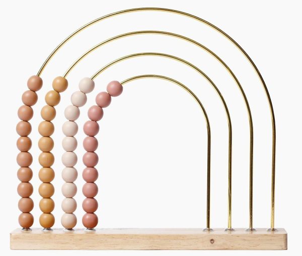 Boho Regnbågens abacus – Rörelseleksak – Boho barnrumsmöbler och lekrumsmöbler – Matematikleksak för småbarn med bollar – Montessorileksaker – Estetiskt moderna utbildningsleksaker i trä  |   Abacuser Abacuser Abacuser