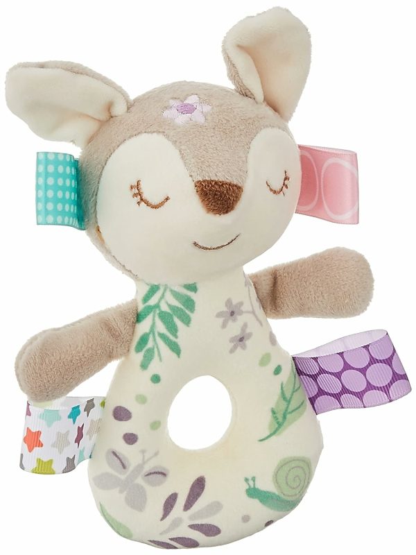 Broderad mjuk ringklapp Flora Fawn  |   Rattle & Plush Rings Rattle & Plush Rings Flora Fawn