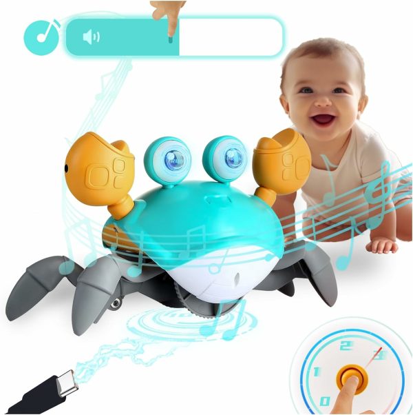 Crawling Crab Toy 2.0-2024 Baby Boy Tummy Time Walking Activity Crawly Crabby Sound&Speed Control Mute Rechargeable Infant Birthday Gift 3-6 6-12 1 2 3 4 5 6 7 8 9 10 11 12 24 36 Months  |   Elektroniska tidiga utvecklingsleksaker Elektroniska tidiga utvecklingsleksaker Elektroniska tidiga utvecklingsleksaker