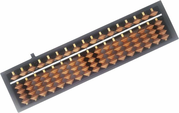 Digit Standard Abacus Soroban Professional 17 Column (10.2 Inch) Matematisk abacusberäkningverktyg med återställningsknapp för vuxna och barn (brun)  |   Abacuser Abacuser Abacuser