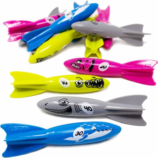 Dive Torpedo Swim Toys – 12 Pack Sänkande Poolleksaker För Barn – Färgglada Hai  Val  Fisk Dykande Torpeder – Sommarvattenlekar  Badtidsglädje  Poolleksakset  |   Badleksaker Badleksaker Badleksaker