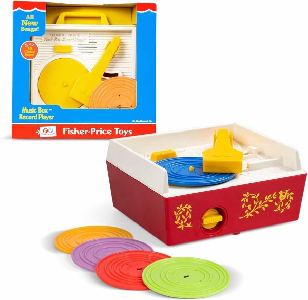 Fisher Price Klassiker – Grammofon – Retro – Taktile Interaktiv Retroleksak För Barn – Flickor – pojkar – Spädbarn – Barn – Förskolebarn – Unisex 18 Månader +  |   Musikaliska leksaker Musikaliska leksaker Musikaliska leksaker