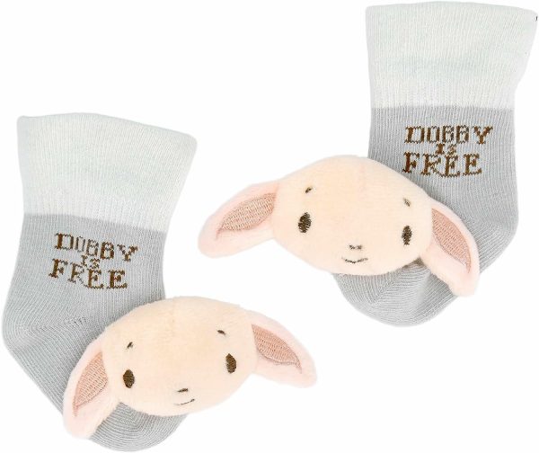 Harry Potter Dobby Baby Babytåg med Dobby-mjukleksak och Dobby är gratis – mjuka babytåg som uppmuntrar balansutveckling för nyfödda till 9 månader  |   Rattle & Plush Rings Rattle & Plush Rings Flerfärgad