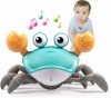 Krabbcrawling Babyleksaker – Barn magelektid leksaker presenter 3 4 5 6 7 8 9 10 11 12 spädbarn pojkar flickor dansande gående rörliga inlärande krabba 0-6 månader till 12-18 månader pojkar flickor barnkalasgåvor (Grön)  |   Musikaliska leksaker Musikaliska leksaker Grön