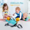 Krabbcrawling Babyleksaker – Barn magelektid leksaker presenter 3 4 5 6 7 8 9 10 11 12 spädbarn pojkar flickor dansande gående rörliga inlärande krabba 0-6 månader till 12-18 månader pojkar flickor barnkalasgåvor (Grön)  |   Musikaliska leksaker Musikaliska leksaker Grön