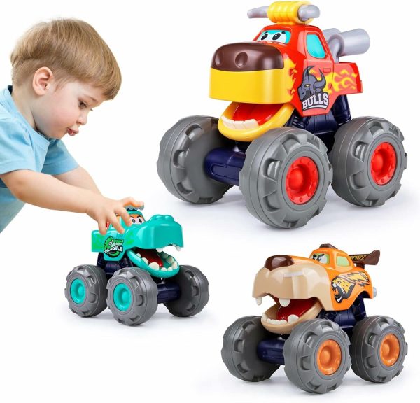 Leksaksbilar För 1 2 3 År 3 Pack Monster Truck Leksak Drag & Kör Krokodil Friktion Driven Bull Drag tillbaka Lejon Bil Stora Rullar Djur Bil Barnleksak Present För 12 18 Månaders pojkar flickor småbarn  |   Tryck- och dragleksaker Tryck- och dragleksaker Tryck- och dragleksaker