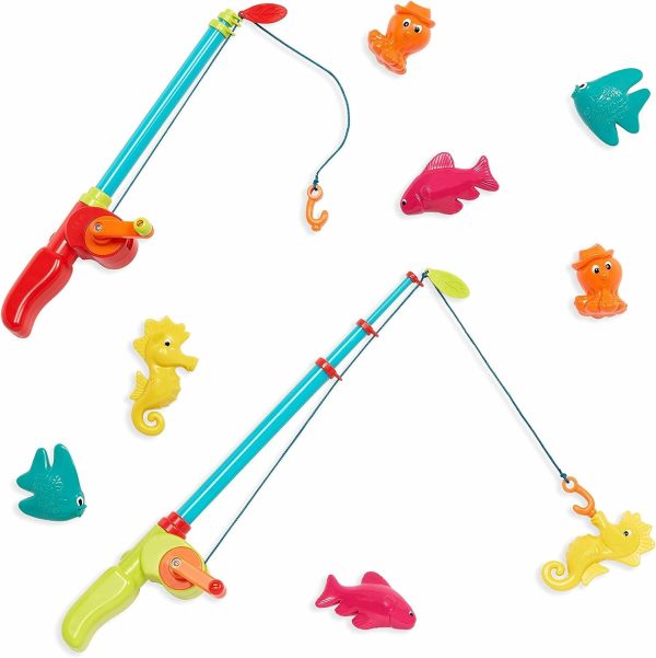 Liten Fiskars Set – Vattenlek – Magnetfiskeleksakssats För Barn – Fiskelek – 2 Fiskestänger & 8 havsdjur – Vattenleksaker För Bad och Pool – 3 År +  |   Badleksaker Badleksaker Badleksaker