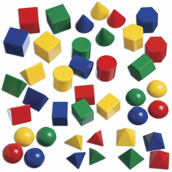 Minigeometrisk volym – Set med 40 – 3D-former för matematik och geometri – Multikolora matematiska manipulativa för barn – 10 olika former  |   Sorterings- och stapel-leksaker Sorterings- och stapel-leksaker Sorterings- och stapel-leksaker