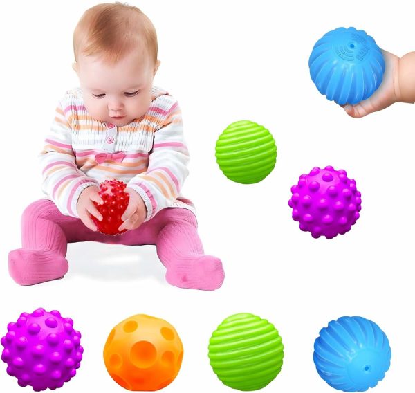 Montessori-leksaker för spädbarn 3 månader+  Babybollar 3-12 månader för spädbarn och småbarn 3M+  Texturerad multibollset  |   Bollar Bollar Barnmassagebollar