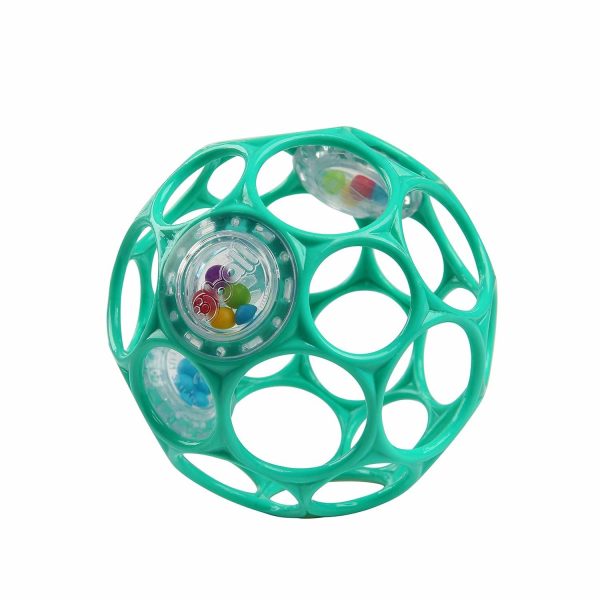 Oball Enkelgreppsknyll Bpa-fri Barnleksak i Teal, Ålder Nyfödd och uppåt, 4 tum  |   Rattle & Plush Rings Rattle & Plush Rings Rattle & Plush Rings