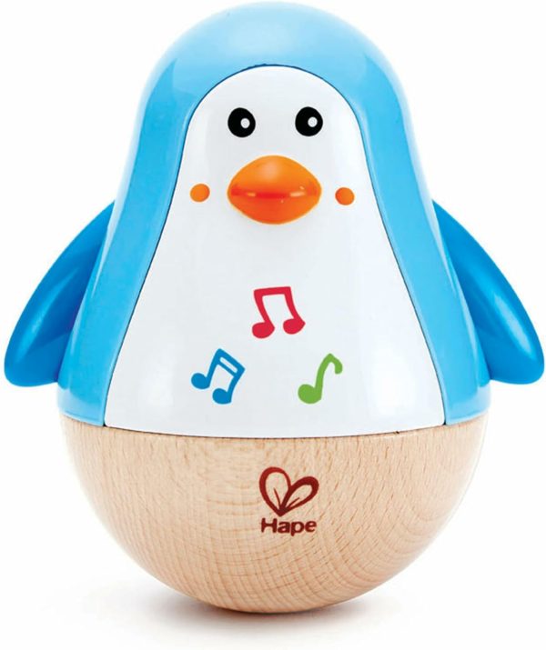 Penguin Musical Wobbler | Färgglad Vävande Melodi Pingvin  Rullande Spel Leksak För Barn 6 Månader+  Multicolor  5” X 2” (E0331)   Blå  |   Musikaliska leksaker Musikaliska leksaker Blå