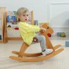 Rockig häst av trä leksak för barn Klassisk design rockig häst med tramp och säker ryggstöd Fin hantverk (Klassisk  Natur)  |   Rocking Horses & Djur Rocking Horses & Djur Naturlig