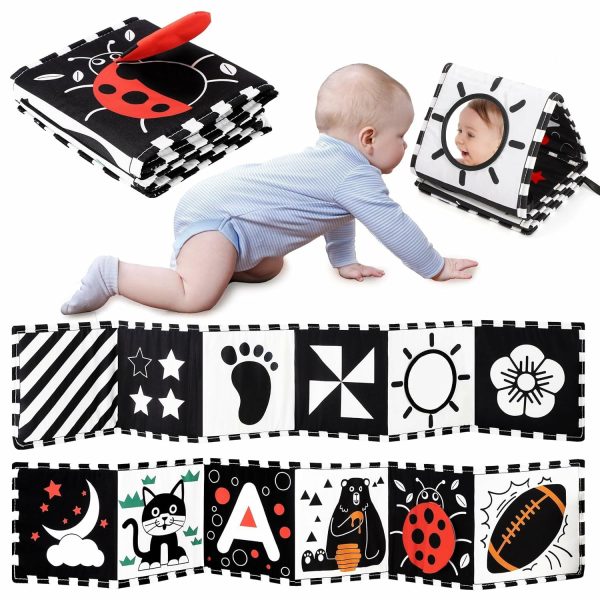 Svart och vit babylek  Högkontrastiga nyfödda leksaker 0-3 månader hjärnudveckling  Magleksaker  Myk babybok  Barns sinnestillbehör 0-6-12 månader visuellt stimulans Montessorileksaksgift  |   Speglar Speglar Speglar