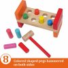 Trähammareleksak för barn 1-3 år  Montessori-slagbänkleksak med 8 spetsar och mätare för ögon-hands samordning  Ångleksak för barn  |   Hammering & Pounding Toys Hammering & Pounding Toys Hammering & Pounding Toys