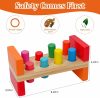 Trähammareleksak för barn 1-3 år  Montessori-slagbänkleksak med 8 spetsar och mätare för ögon-hands samordning  Ångleksak för barn  |   Hammering & Pounding Toys Hammering & Pounding Toys Hammering & Pounding Toys