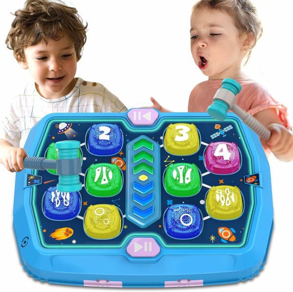 Whack Game Mole Toy For Toddlers – Leksaker För 3 4 5 6+ Åriga pojkar/flickor – Interaktiva utbildande klappleksaker med 2 hammare, ljud & ljus, Pk-läge – Födelsedags- och julförsäljningsgåvor för barn i åldern 3 4 5 6+  |   Hammering & Pounding Toys Hammering & Pounding Toys Blå