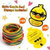 150Pcs Jeeper Ducks med Etiketter för Dukning, 50 Pack Gummidukar + 50 Kort Etiketter + 50 Remmar, Mängd olika Gummidukar för Stora Badlek Fullt Badleksspel  |   Badleksaker Badleksaker Badleksaker